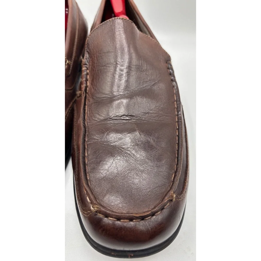 Nunn Bush Men's Brown Leather Moc Toe Slip On Loafers Comfort Casual Dress Shoes
